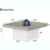 Square Coffee Table with 16-Color Led Lights, 35 inch Modern Living Room Tables, Cocktail Table for Home Office, Apartment, Reading Room - 2 of 4