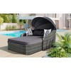 Oversart 79.9" Outdoor Sunbed With Adjustable Canopy, Double Lounge, Pe Rattan Daybed, Gray Wicker And Cushion - 4 of 4