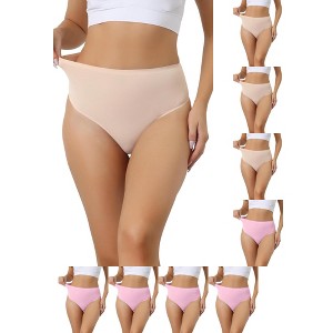 INSPIRE CHIC Women's High Waist Tummy Control Stretch Breathable Comfortable Thongs 9 Packs - 1 of 4