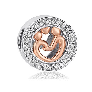Family Love Charm for Women CZ Sterling Silver European Bead for Bracelet Ginger Lyne Collection - 1 of 4