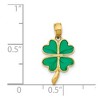 Black Bow Jewelry 14k Yellow Gold Translucent Acrylic 4 Leaf Clover Pendant, 10mm - 4 of 4