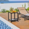 Yaheetech Two-layer Patio End Table with Slatted Design and Storage Bottom Shelf, Black - 2 of 4