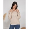 Coolmee Women's Knit Sweater Button Polo Collared Casual Fall Winter Pullover Sweater Tops - 3 of 4