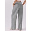 Women's High-Waisted Baggy Sweatpants - Drawstring Wide Leg Lounge Pants with Side Pockets for Casual & Activewear - 3 of 4