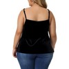 Agnes Orinda Women's Plus Size Adjustable Sleeveless Strap Fashion Casual Lace V Neck Velvet Camisoles - 4 of 4