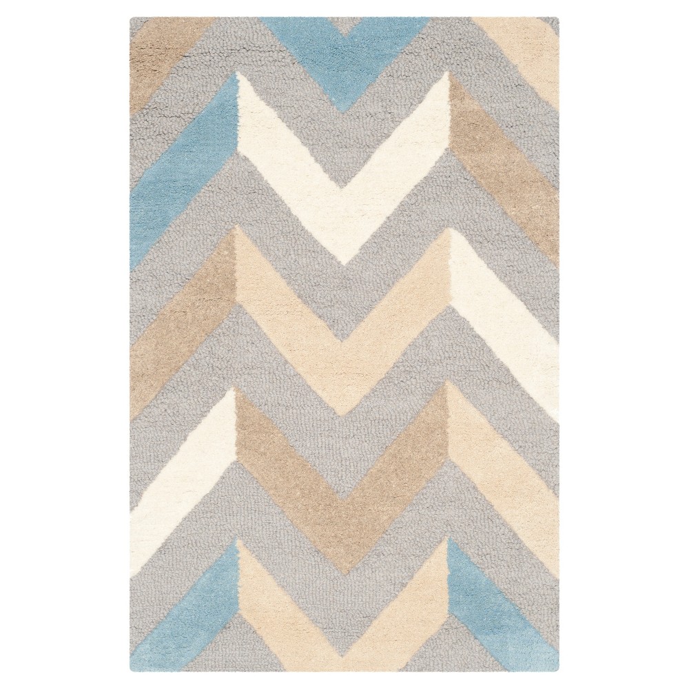 2'6inx4' Herringbone Accent Rug Gray - Safavieh