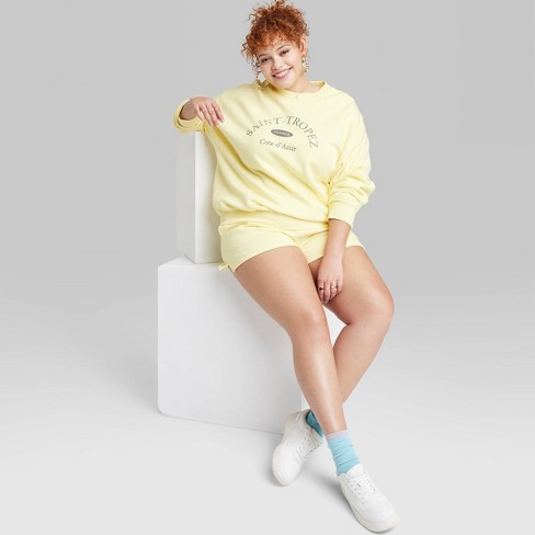 Women's Oversized Sweatshirt - Wild Fable™ Light Yellow 1x : Target