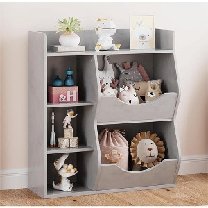5-Cubby Kids Bookshelf and Bookcase for Storage Books and Toys - 1 of 4