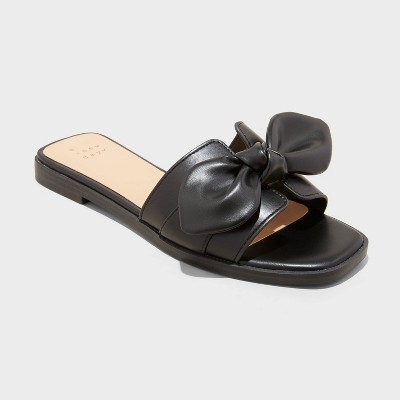 Women's Maple Bow Flat Sandals - A New Day™