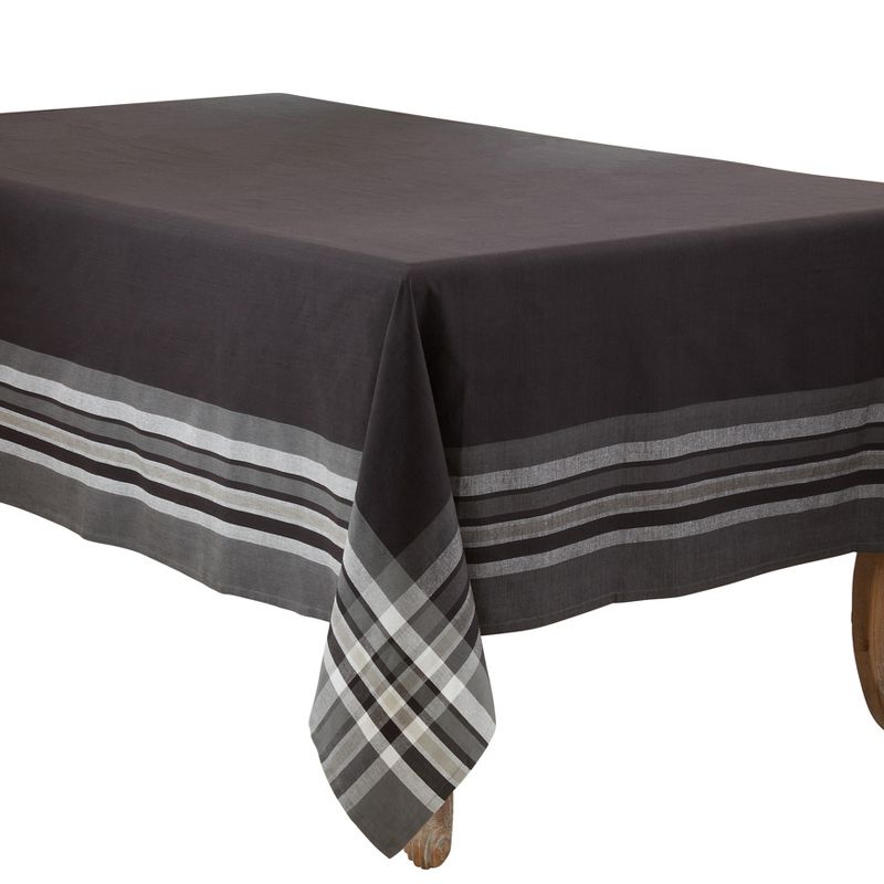 Saro Lifestyle Cotton Tablecloth With Striped Border, 4 of 7