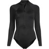 Lands' End Women's DD-Cup Tugless Long Sleeve Rash Guard One Piece Swimsuit - 3 of 4