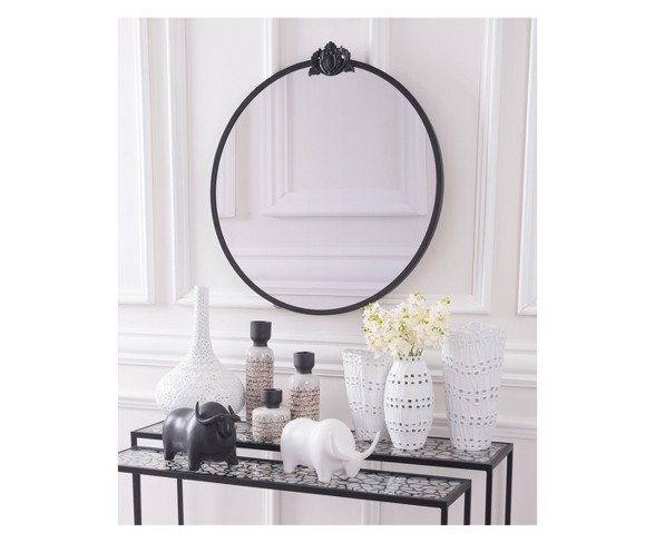 ZM Home 31" Classic Round Mirror Black