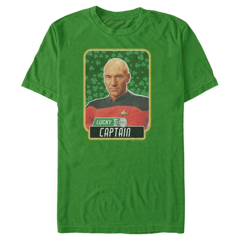 Men's Star Trek: The Next Generation St. Patrick's Day Lucky Captain Picard T-Shirt, 1 of 6