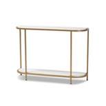 Dominic Metal Console Table with Faux Marble Tabletop Gold - Baxton Studio