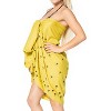 LA LEELA Women's Beachwear Summer Bikini Wraps Beach Wrap Swim Cover Up Swimwear Skirt Bathing suit Sarong Coverups for Women One Size Yellow, Solid - 3 of 4