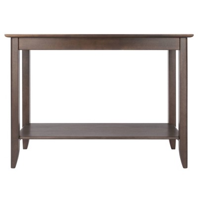 Oyster Gray Medium Wood Console Table with Storage