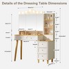 Makeup Vanity Desk with Trifold Mirror & LED Lights, 5 Drawers, Dual USB Smart Charging - 2 of 4