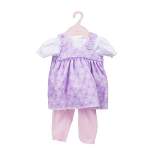Perfectly Cute Floral Overall Dress with Leggings for 14" Baby Doll