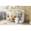 Full Size Loft Bed with Built-in L-Shaped Desk and Three-Tier Storage Shelves - 4 of 4