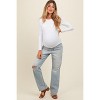 PinkBlush Light Blue Open Knee Relaxed Straight Leg Maternity Jeans - 2 of 4