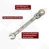 Unique Bargains Chrome Vanadium Steel SAE Box End 72 Teeth Ratchet Combination Wrenches 2 Pcs - 4 of 4