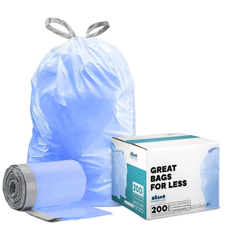 Plasticplace Blue Trash Bags, Compatible with simplehuman Code D,  5.3 Gallon / 20 Liter 15.75" x 28" (100 Count), 1 of 5