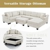 Whisen Chenille U-shaped Sectional Sofa with Movable Storage Ottoman - 3 of 4
