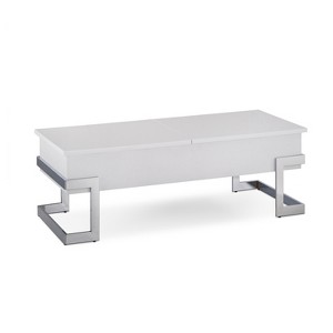 White High Gloss and Chrome Coffee Table with Lift Top - 1 of 1