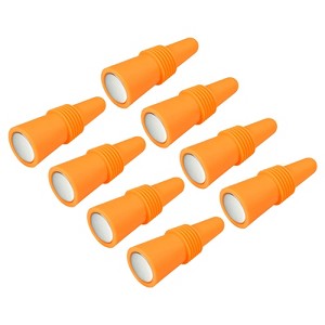 Unique Bargains Silicone Unbreakable Reusable Beverage Wine Caps 8 Pcs - 1 of 3