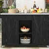 Outdoor Kitchen Island Cart with Foldable Stainless Steel Top, Spice Racks, Storage Shelves, Towel Bars and Locking Wheels for Patio-The Pop Home - 3 of 4