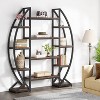 Hommoo Industrial Bookshelf, Oval Triple Wide Bookcases Display Shelves - 3 of 4