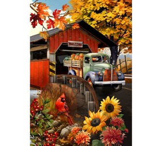 Briarwood Lane Fall House Flag 40x28 For Outdoor Autumn Covered Bridge For Fall House Flag - 1 of 4