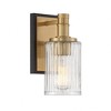 Savoy House Concord 1 - Light Vanity in  Matte Black/Warm Brass - 4 of 4