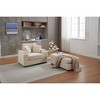 42.1'' Wide Stripe Corduroy Chaise Lounge Chair with Storage Armrest, Movable Ottoman, and Cup Holders, Detachable Cushions Deep Seat - 4 of 4