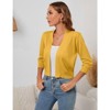 Coolmee Women's 3/4 Sleeve Cropped Cardigan Knit Sweaters Lightweight Open Front Shrug Bolero - 3 of 4