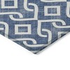 Navy Blue And Ivory Geometric Washable Indoor Outdoor Area Rug - 4 of 4