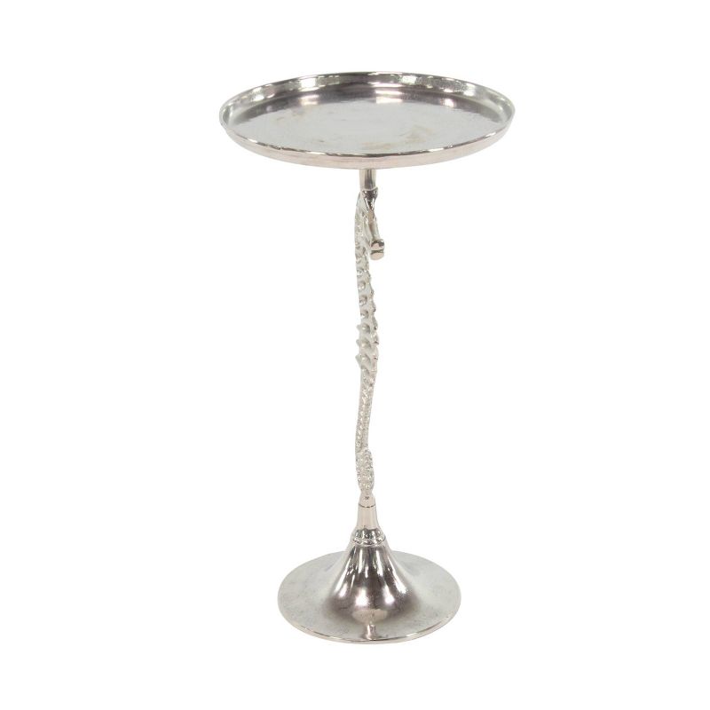 Coastal Aluminum Pedestal Accent Table Silver - Olivia &#38; May, 6 of 7