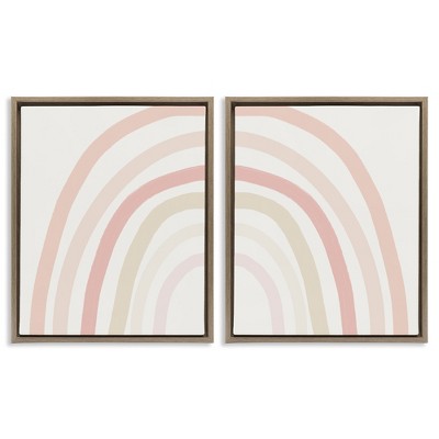 Stupell Industries Children's Soft Pastel Rainbow Shape, 31" x 25"