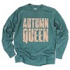 Autumn Queen Block Distressed - Women's Garment Dyed Long Sleeve Graphic T-Shirt - 2 of 4
