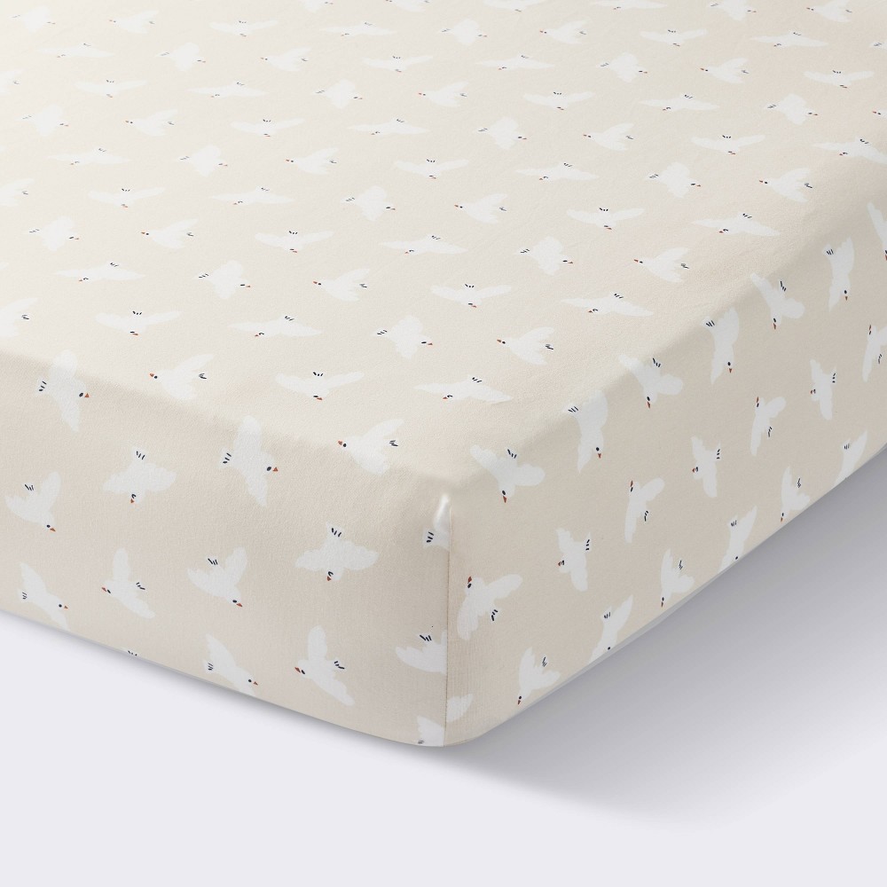 Photos - Bed Linen Cotton Fitted Crib Sheet - Birds - Cloud Island™