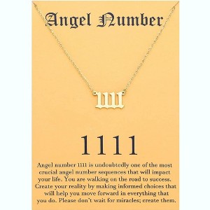 Numerology Choker Necklace with Angel Numbers Spiritual Jewelry 1111 Gold - 1 of 4