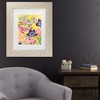 Trademark Fine Art - Ania Zwara  Navy Anemones On Yellow Matted Framed Art - 2 of 4