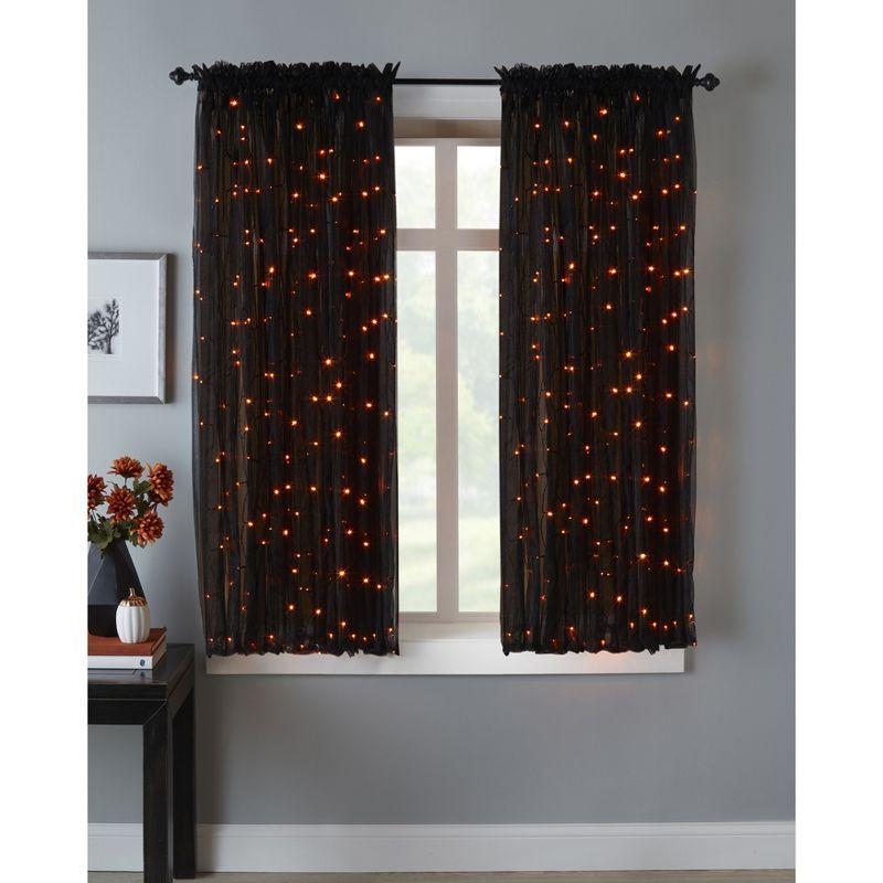 BrylaneHome Pre-Lit Rod Pocket Curtain Panel, 1 of 2