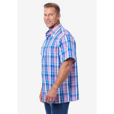 KingSize Short-Sleeve Plaid Shirt