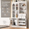 Freestanding Buffet with Hutch with 4 Drawers, Door Shelves and Pull-out Trays for Kitchen Storage or Dining Room Setup - 4 of 4