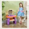 TopComfy Vanity Tables Kids Vanity Set with Faucet Mirror Music and 23 Accessories for Playroom Use, Purple, 21.7"*11.4"*28" - 3 of 4