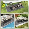 Reversible Outdoor Rug, Waterproof Plastic Straw with Carry Bag, Blue & White Gourd Border - 4 of 4