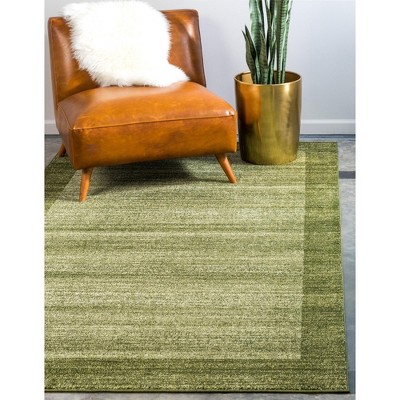 Light Green 4' x 6' Stain-Resistant Synthetic Area Rug