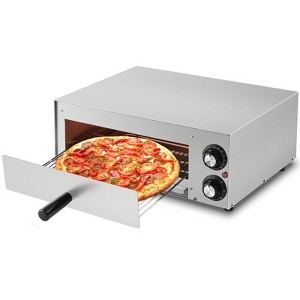 1100W Commercial Countertop Pizza Oven, Stainless Steel Electric Pizza Maker With Timer & Removable Crumb Tray for Home & Restaurant Use - 1 of 4
