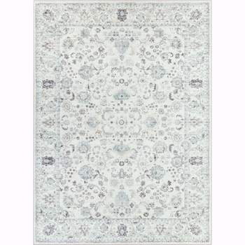 Well Woven Elle Basics Silk Ivory  Modern Vintage Rug for Hallways, Entryways & Kitchens - Easy to Clean & Durable